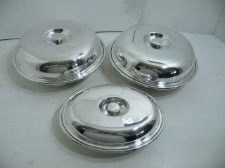 3x Vintage English Silver Plated Covered Tureen Serving Dishes Sectioned