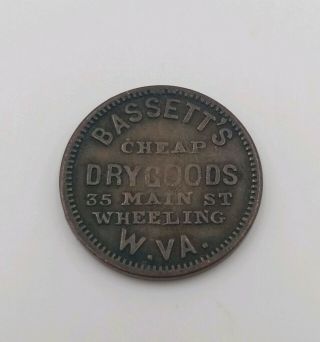 1863 Wheeling West Virginia Civil War Token Bassett 