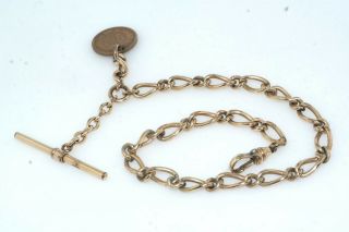Antique Gold Filled Pocketwatch Watch Chain W 1881 Penny Fob