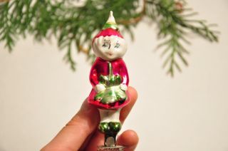 Rare Cipollino Girl Radish Vintage Russian Ussr Glass Christmas Ornament Decor