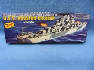 Lindberg - Us Navy Uss Houston Light Cruiser Rare 1/600 ?