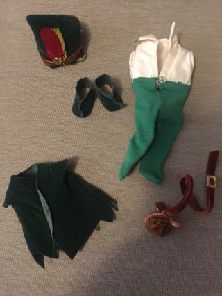 Madame Alexander 8” Doll Peter Pan Outfit,  Belt,  Hat,  & Boots Cond Vintage