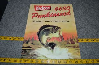 Limited Edition Heddon Punkinseed Fishing Lure 14x11 Cardboard Counter Sign,