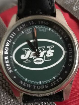 Ny York Jets Bowl Iii Watch Game Time Vintage Wristwatch