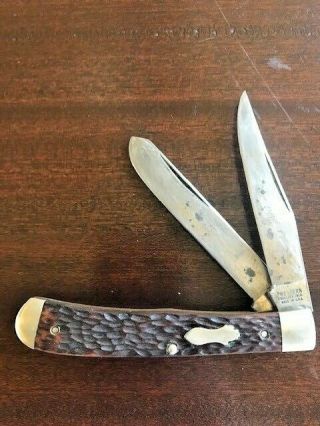 Rare Vintage Western Boulder Colo.  Usa 691 Folding 2 Blade Trapper Knife
