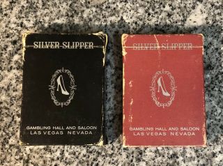Rare Vintage Silver Slipper Casino Red & Black Playing Cards Complete,  Jokers,