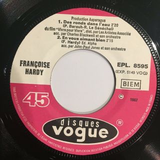 FRANCOISE HARDY DES RONDS DANS L ' EAU EP 7 