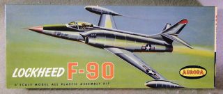 Aurora 1/4 " Scale Lockheed F - 90 Rare Vintage Plastic Model Kit