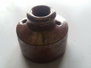 Rare Early Salt Glazed Stoneware Railway Ink {civil War Era} In