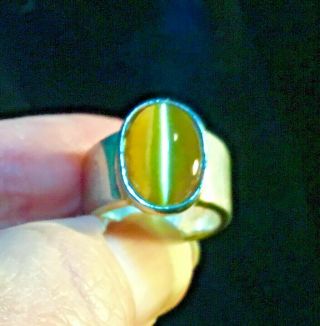 Vintage Heavy Antique Navajo Sterling Silver 925 Natural Tigers Eye Ring Size 6
