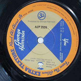 George Harrison You 7 " Single Rare Zealand Press Apple Nzp 3520
