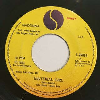 Madonna Material Girl - Pretender 1984 Single 7 " 45rpm Sire Rare Guatemala