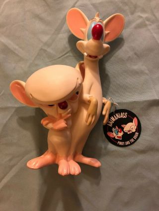 Pinky And The Brain 1995 10 " Pvc Figure Figurine Vintage Wb Warner Bros Rare 
