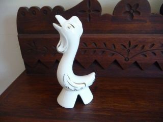 Vintage Rare Pearl China White & Gold Trim Ceramic Pottery Rooster Pie Bird