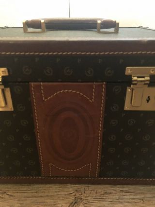 Pollini Vintage Monogrammed Cosmetic Travel Case Trunk Bag Vintage Rare 2