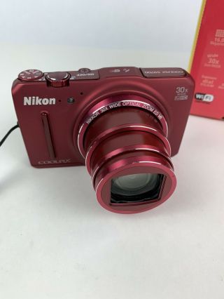 Nikon COOLPIX S9700 Digital Camera 16MP 30x Wide Zoom Full HD Rare Red Color 3