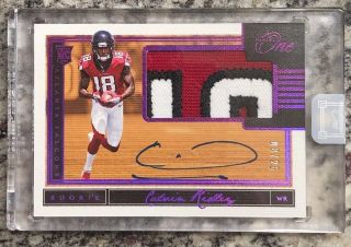 Rare Calvin Ridley 2018 Panini One Logo Patch Auto Rookie Rc Rpa 08/25 Falcons