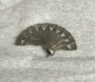 Rare Vintage Sterling Silver Large Mechanical Hand Fan Charm/pendant