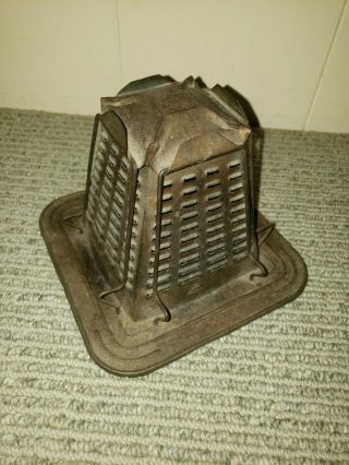 Antique Pyramid Tin Steel Open Flame Stove Top Toaster 4 Slice