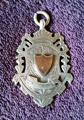 1912 Uk Chester Hallmarked Solid Silver Georgian Pocket Watch Chain Fob Medal Aw