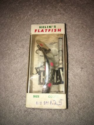 Vintage Helin Tackle Co U20 Flatfish Lure Silver Pink Spots