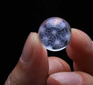 6g Find Rare Natural Pretty Snowflake Phantom Quartz Crystal Sphere Ball151