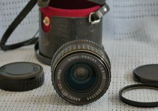 Rare Pentax SMC 30mm f2.  8 wide angle lens in case. ,  has mark. 2