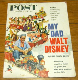My Dad Walt Disney The Saturday Evening Post November 17,  1956 Rare