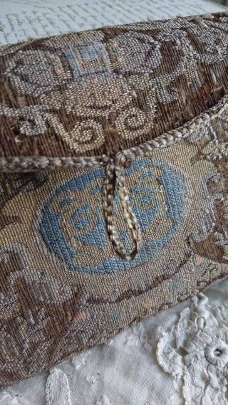 Exquisite Rare 18th Century Silk & Metallic Hand Embroidered Purse