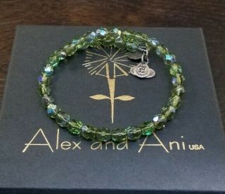 RARE Alex and Ani Green Iridescent Beaded Vintage 66 Wrap Bracelet COLLECTOR 3