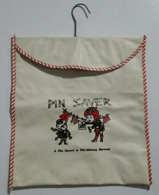 Vintage Clothespin Clothes Pins Bag Vinyl Hanging Scottish Tartan Bagpipes