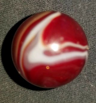 Marbles Vintage Rare Large 7/8,  " Akro Agate Oxblood Swirl Shooter