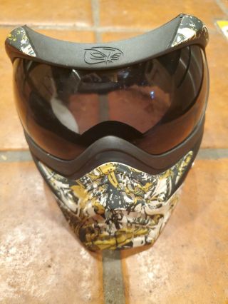 Rare Vforce Grill Paintball Mask Protective Goggle Splash W/ Ninja Lens