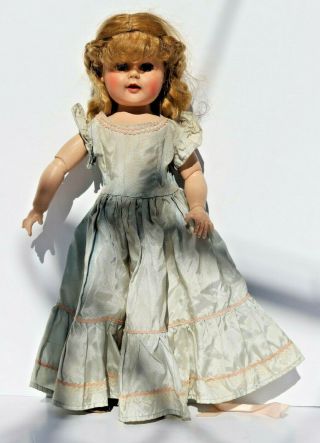 Vintage Madame Alexander Hard Plastic Doll With Dress,  Shoes,  Socks