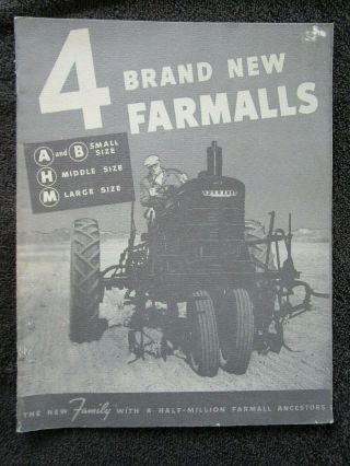 Farmall Tractor Brochure,  A,  B,  H,  M,  Rare 1926 Advertising Book