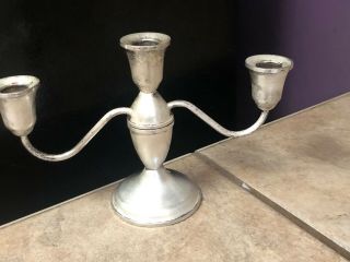 Duchin Creation Sterling Silver Weighted Candelabra 3 - Candle Candlestick Vintage