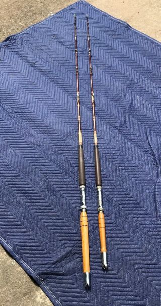 Qty 2 Custom Fishing Rods 78”,  80” W/varmac Rs2 Reel Seat,  Aftco Roller Guide