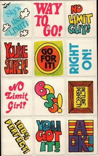 Rare Scratch & Sniff Vintage Stickers Sheet Mello Smello Captions Rewards A
