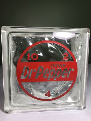 Vintage Dr.  Pepper Glass Block Advertisement - Rare - Made In Germany
