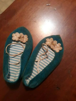 Vintage Chatty Cathy Turquoise Doll Shoes