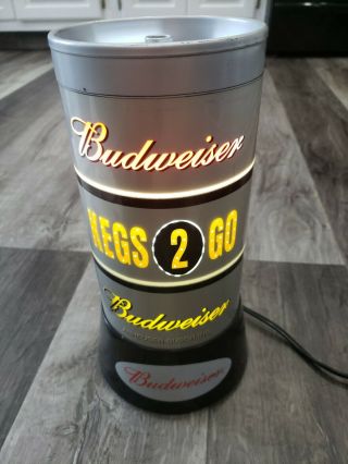 Vintage 1994 Budweiser " Keg 2 Go " Rotating Lamp Sign Very Rare