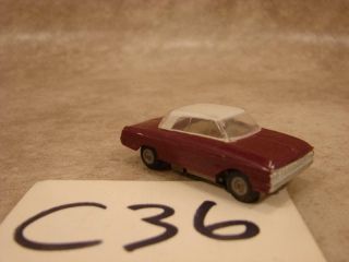 C36 Vintage Atlas Ford Galaxy Ho Slot Car Rare Color Maroon With White Top