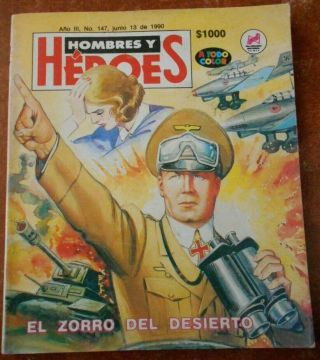 Hombres Heroes Comic Erwin Rommel Desert Fox Wwii Adolf Hitler World War Ii Rare