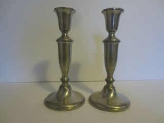 Empire Pewter Weighted Candle Holders 8.  25 Inches Tall.  Good Shape