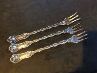Whiting 1893 Imperial Queen Sterling Silver Set Of 3 Oyster Fork