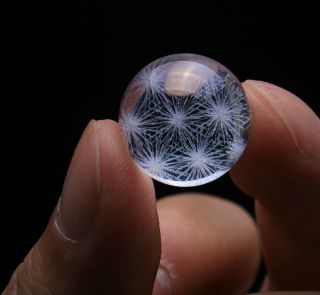 7.  3g Find Rare Natural Pretty Snowflake Phantom Quartz Crystal Sphere Ball12