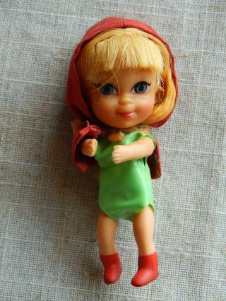 Vintage 1966 Liddle Kiddle Red Riding Hood Doll Liddle Red Riding Hiddle Mattel