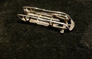 Vintage Antique Old Fashioned Sled Pin Sterling Silver 2