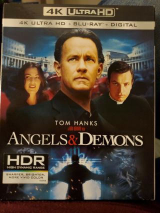 New: Angels & Demons (tom Hanks) 4k Ultra Hd / Blu - Ray Combo W/rare Slipcover