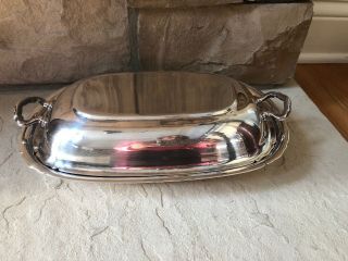 Vintage Reed & Barton 5001 Silver Plated Serving Dish Mayflower Lid Handles 2